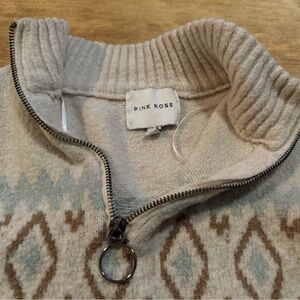 3/4 zip crop sweater